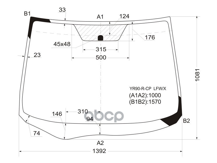 Стекло лобовое Toyota Noah 07-13 / Voxy 07-13 XYG арт. YR90-R-CP LFW/X