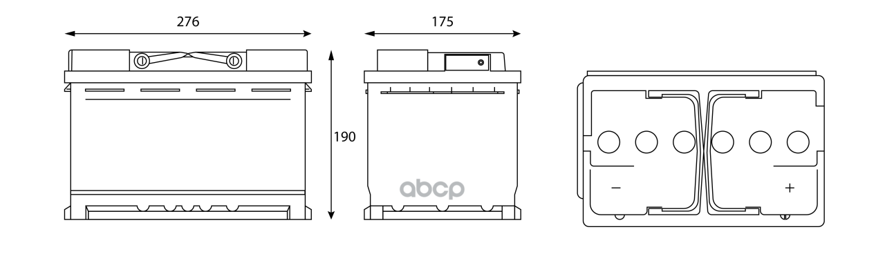 Аккумулятор Contact 77 Ah, 640 A, 276x175x190 обр. 276x175x190  CON7700