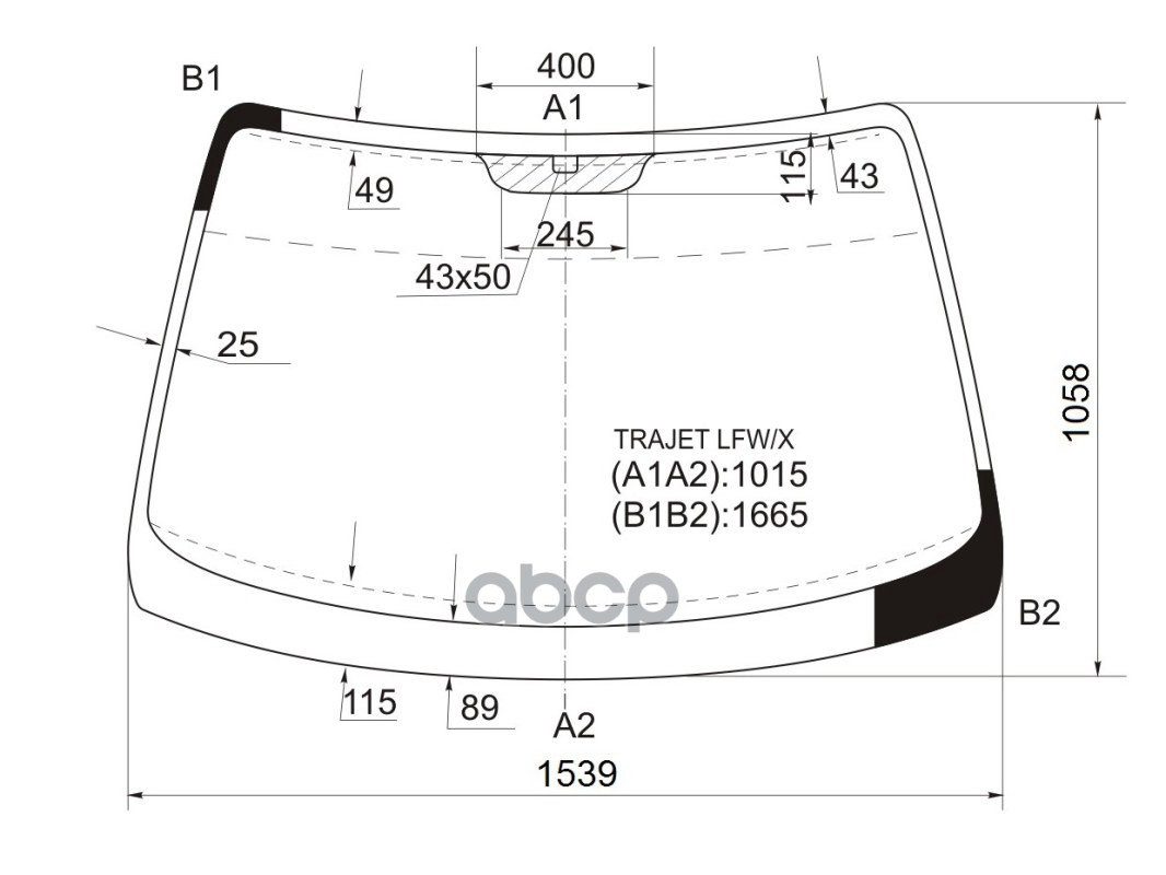 Стекло лобовое Hyundai Trajet 99-08 XYG арт. TRAJET LFW/X