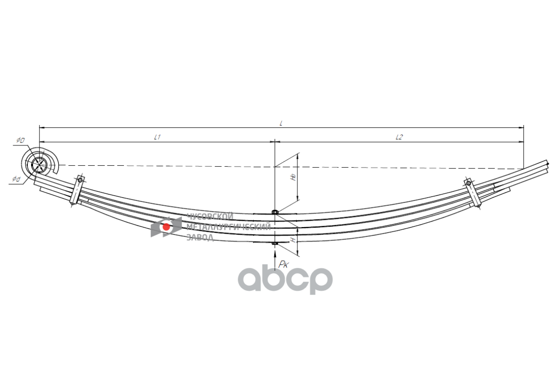 5440-2912012 Рессора задняя для МАЗ 5440, 5440B5, 6430A8 4 листа
