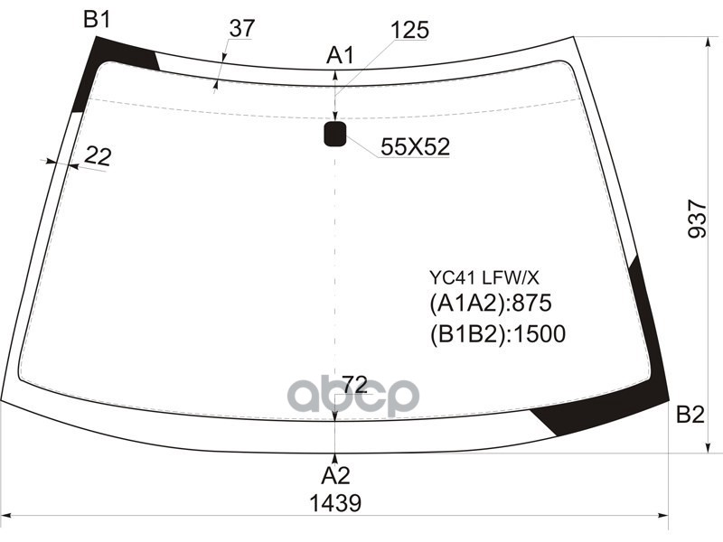 Стекло лобовое Mitsubishi Galant 96-03 XYG арт. YC41 LFW/X