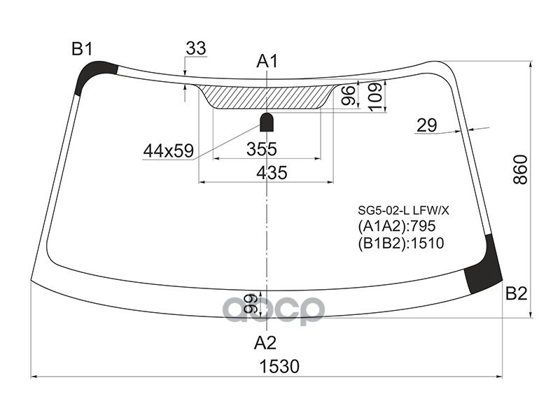 Стекло лобовое Subaru Forester 02-08 XYG арт. SG5-02-L LFW/X