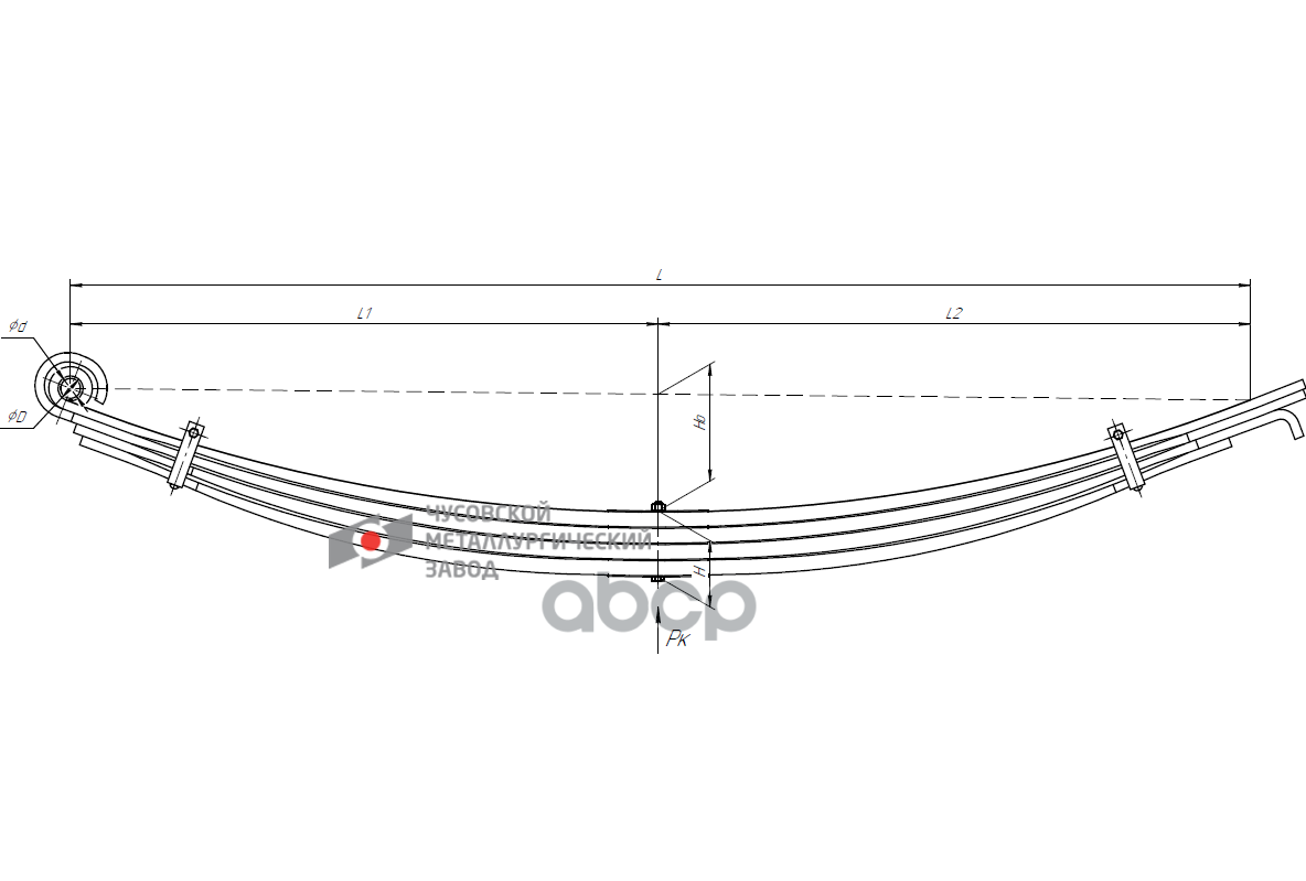 6312-2902012-10 Рессора передняя для МАЗ 6312, 6501B9 4 листа