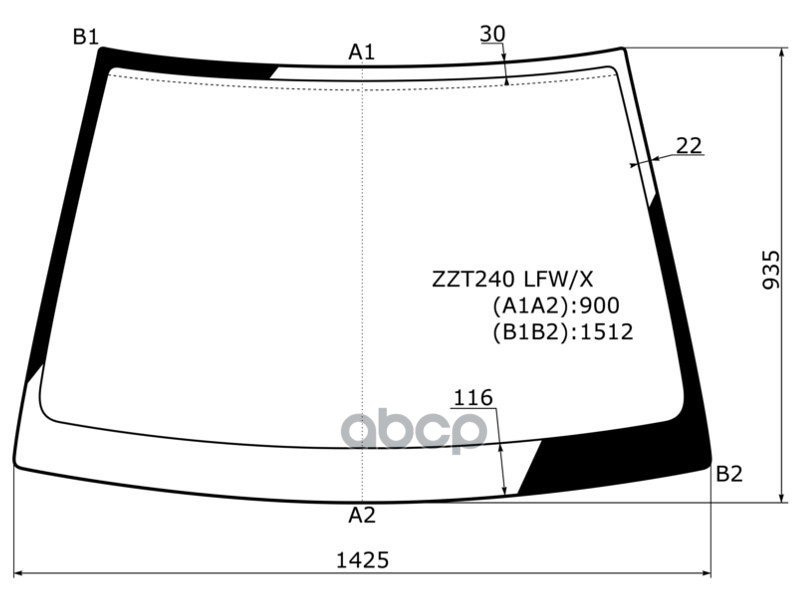 Стекло лобовое Toyota Allion (T240) 01-07 / Premio 01-07 XYG арт. ZZT240 LFW/X