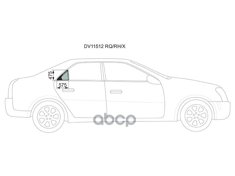 Стекло форточки (Сзади/ Справа/ Цвет зеленый) Cadillac CTS 07-15 XYG арт. DV11512 RQ/RH/X