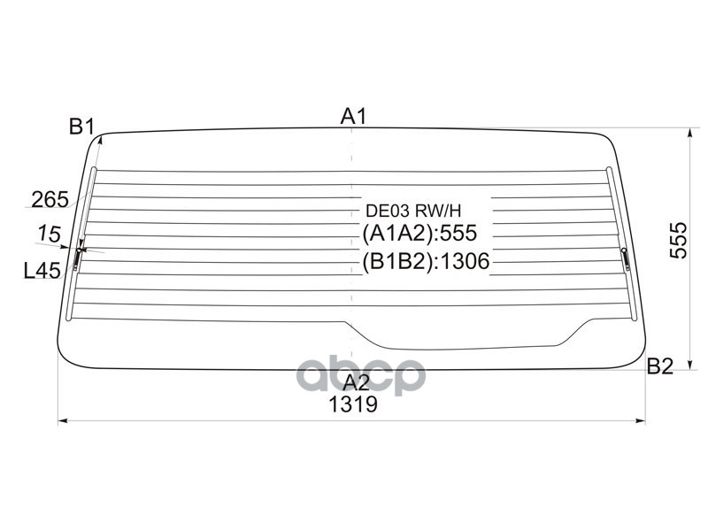 Стекло заднее (Цвет зеленый/ Обогрев) Mitsubishi Delica 89-99 / L300 87-98 XYG арт. DE03 RW/H