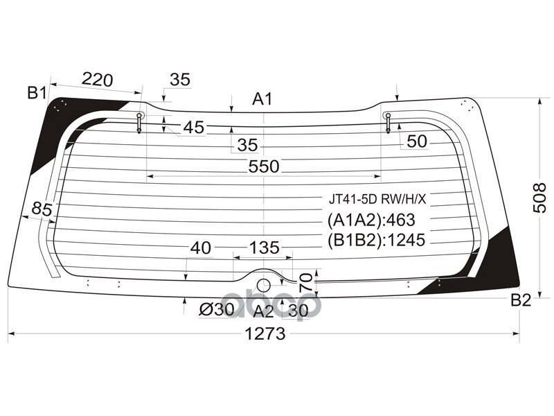 Стекло заднее (Цвет зеленый/ Обогрев/ 5D WGN) Mitsubishi Lancer 02-10 / Lancer Cedia 00-03 XYG арт. JT41-5D RW/H/X