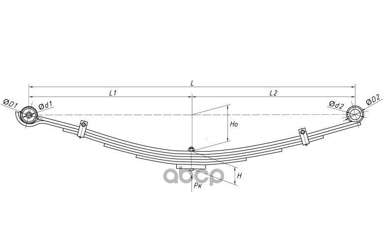 701106HD78-2902012-10 Рессора передняя для Hyundai HD 65, HD 72, HD 78 6 листов