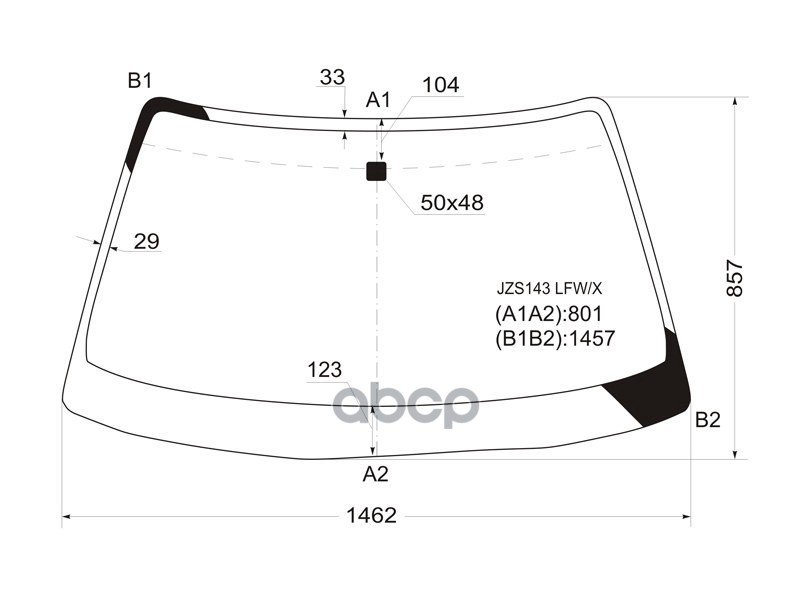 Стекло лобовое Toyota Crown 91-95 XYG арт. JZS143 LFW/X