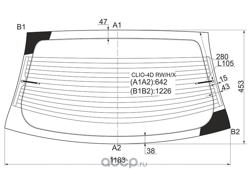 Стекло заднее с обогревом renault 6001547939 бор оригинал