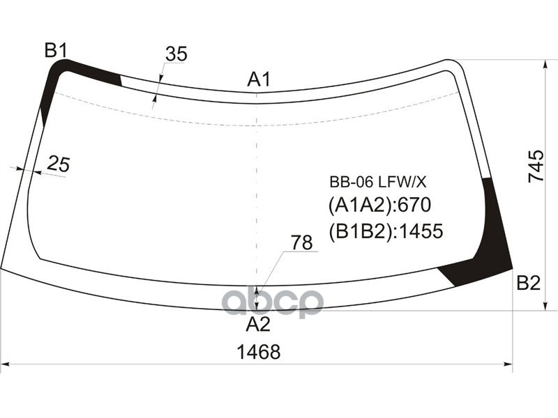 Стекло лобовое Daihatsu Coo 06-13 / Materia 06-13 XYG арт. BB-06 LFW/X