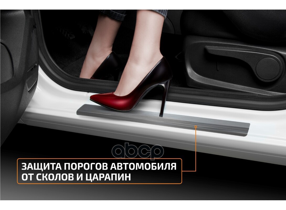 Накладки порогов (4 шт.) Renault Sandero 2014-2022 (гравировка Sandero)