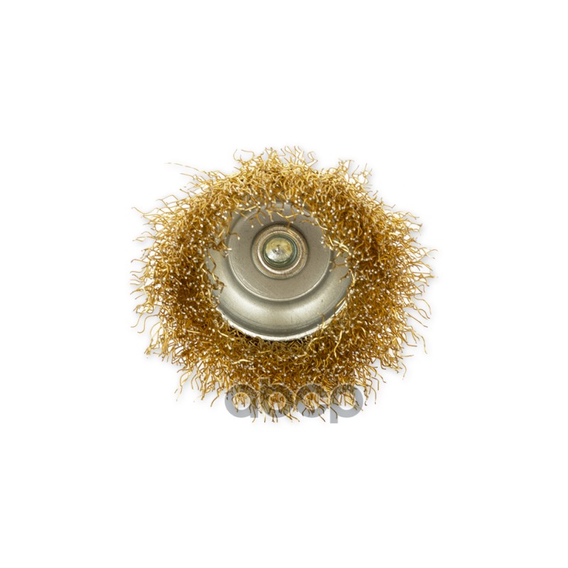 Щетка для дрели чашка 50 мм, со шпилькой, латунированная проволока