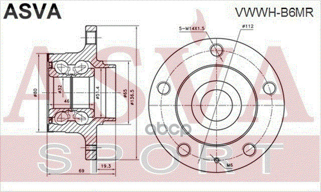 СТУПИЦА ЗАДНЯЯ D=32 С МАГНИТНЫМ КОЛЬЦОМ АБС