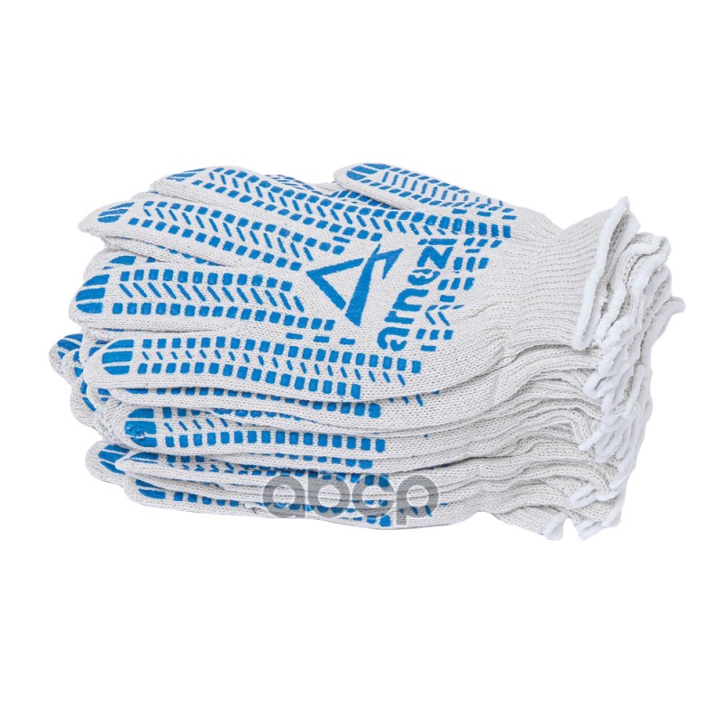 Перчатки рабочие хлопчатобумажные вязка 10 класс с точечным покрытием из ПВХ