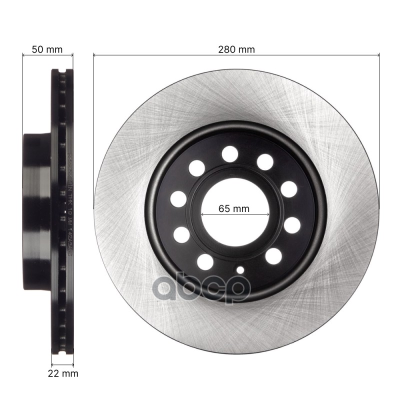 Диск тормозной передний AVANTECH 1K0615301AC / 1K0 615 301 AK / 1K0615301S