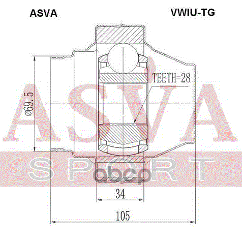 ШРУС ВНУТРЕННИЙ 28x112