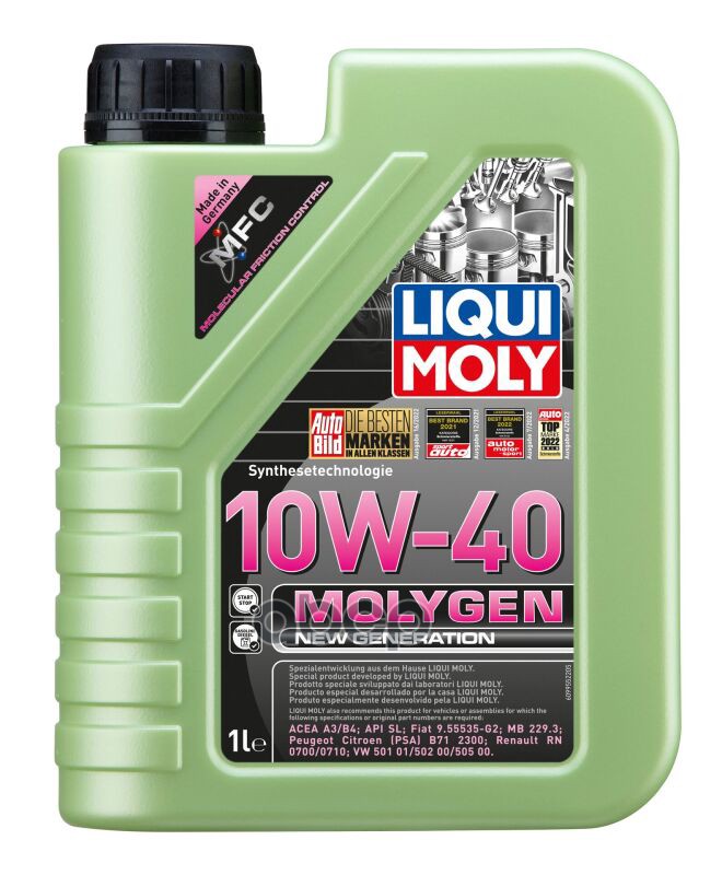 LIQUI MOLY Liquimoly 10W40 Molygen New Generation (1L) Масло Моторное !Синт Api Sl/Cf, Acea A3/B4