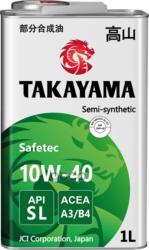 TAKAYAMA Takayama Safetec 10W40 (1L) (Металл) Масло Моторное! П/Синт Api Sl/Cf, Acea A3/B4, Mb 229.1