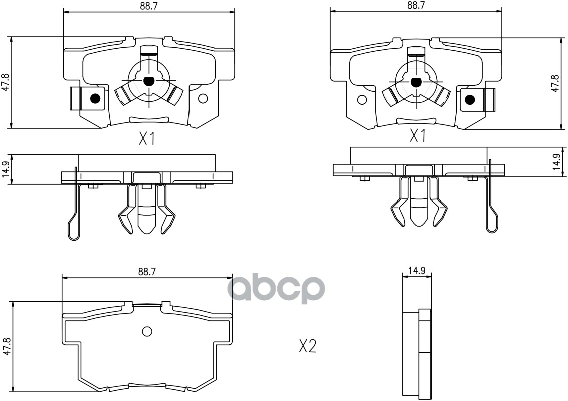 Комплект задних тормозных колодок, дисковый тормоз