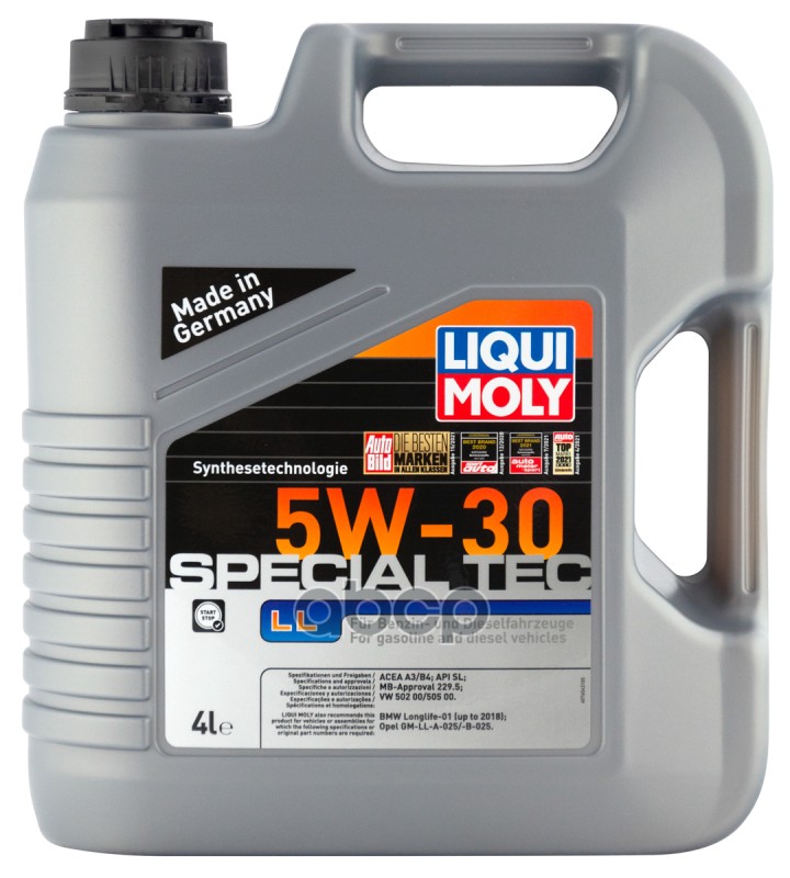 LIQUI MOLY Liquimoly 5W30 Special Tec Ll (4L) Масло Моторное! Синт Api Sl/Cf, Acea A3/B4