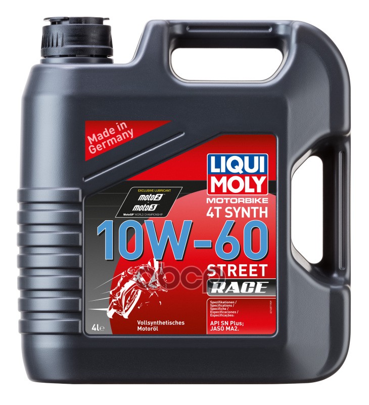 Liquimoly 10W60 Motorbike 4T Synth Street Race (4L) Масло Моторное! Для Мотоц.синтapi Sl, Jaso Ma2 LIQUI MOLY арт. 1687