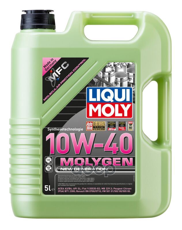 LIQUI MOLY Liquimoly 10W40 Molygen New Generation (5L) Масло Моторное! Hc-Синт Api Sl/Cf, Acea A3/B4