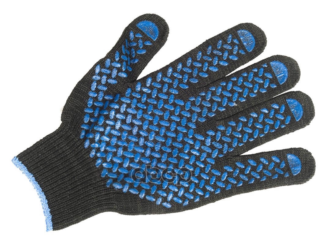 перчатки х/б с покрытием ПВХ Лаврушка (10 класс вязки, черные)
