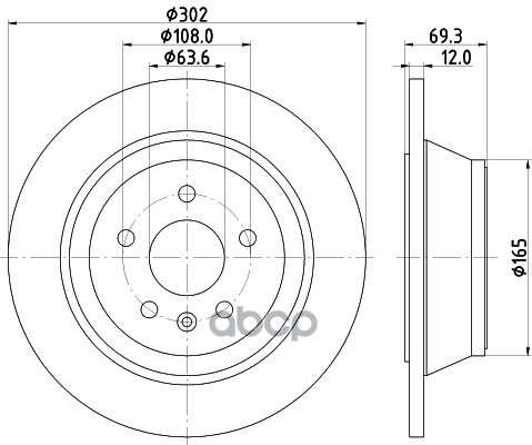 Тормозной диск с покрытием PRO HELLA PAGID арт. 8DD 355 119-151