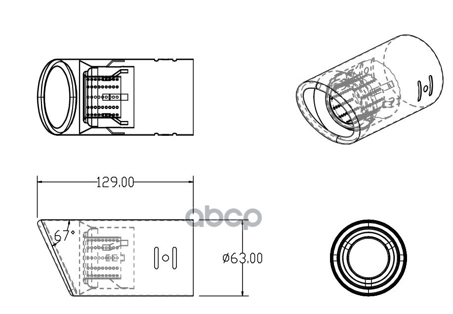 НАСАДКА НА ГЛУШИТЕЛЬ 63Х129ММ ARNEZI A0701014