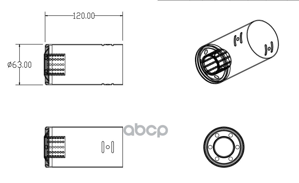 Насадка на глушитель 63х120х63мм хром