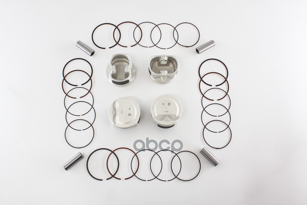 Поршень + кольца 1.4 G4FA (230412B000 + 230402B000) (+0,5 мм.) (комплект 4 шт.)