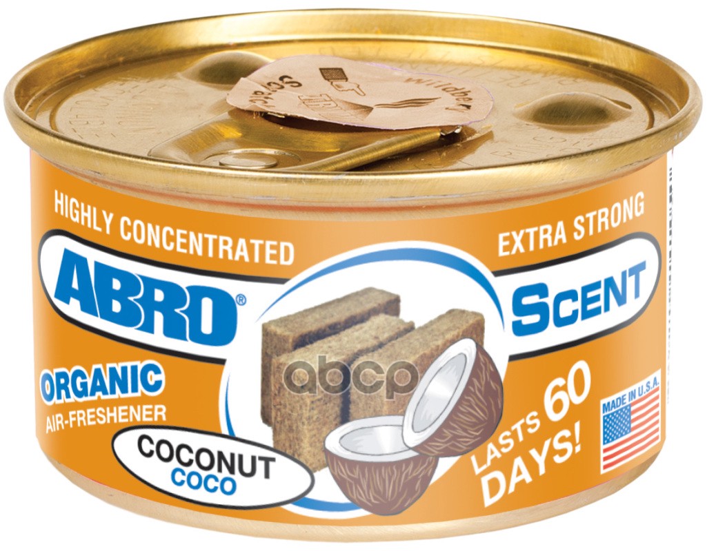 AS-560-CO_освежитель! воздуха organic кокос 42г ABRO