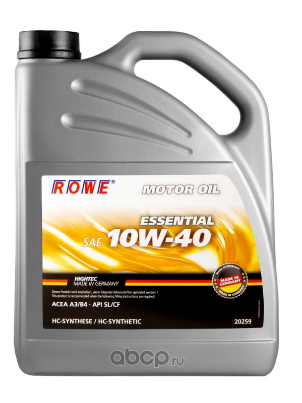 Масло моторное Rowe Essential SAE 5w-40. Rowe 5w40 синтетика. Rowe 10w 40 Synt. 5w40 Rowe Hightec.
