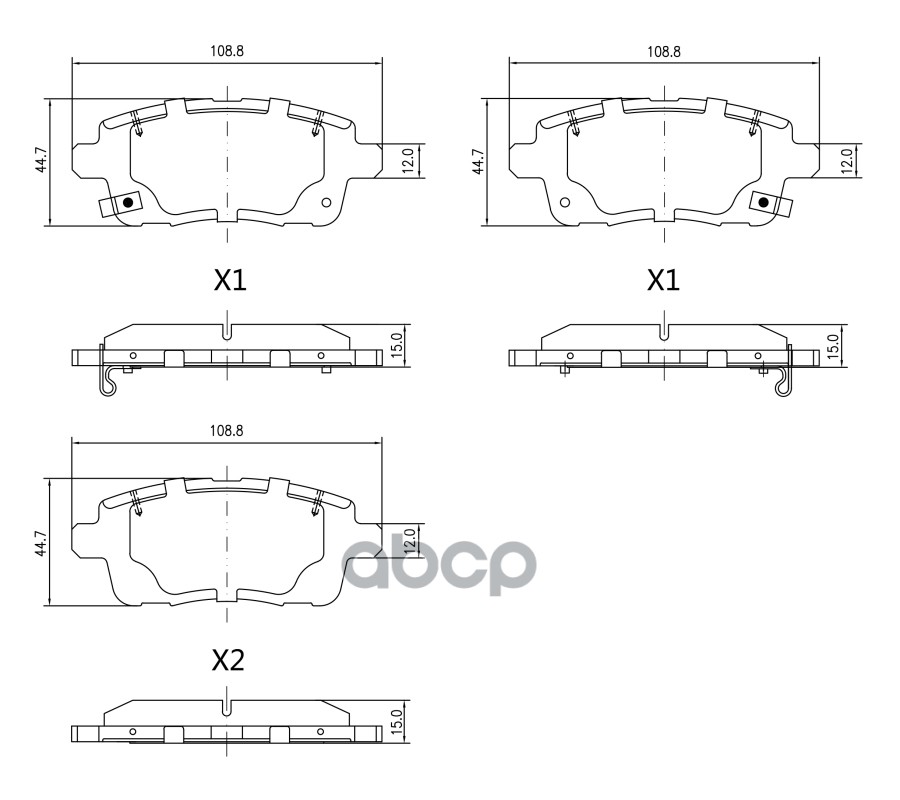 Колодка тормозная Chery Tiggo 7 Pro MAX EXEED LX задняя дисковая к-т