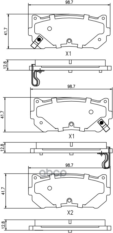 Комплект задних тормозных колодок, дисковый тормоз