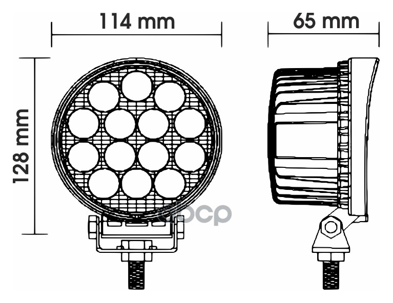 Светодиодная фара WL-142CF (ближний свет, мет. корп. 14 диодов)