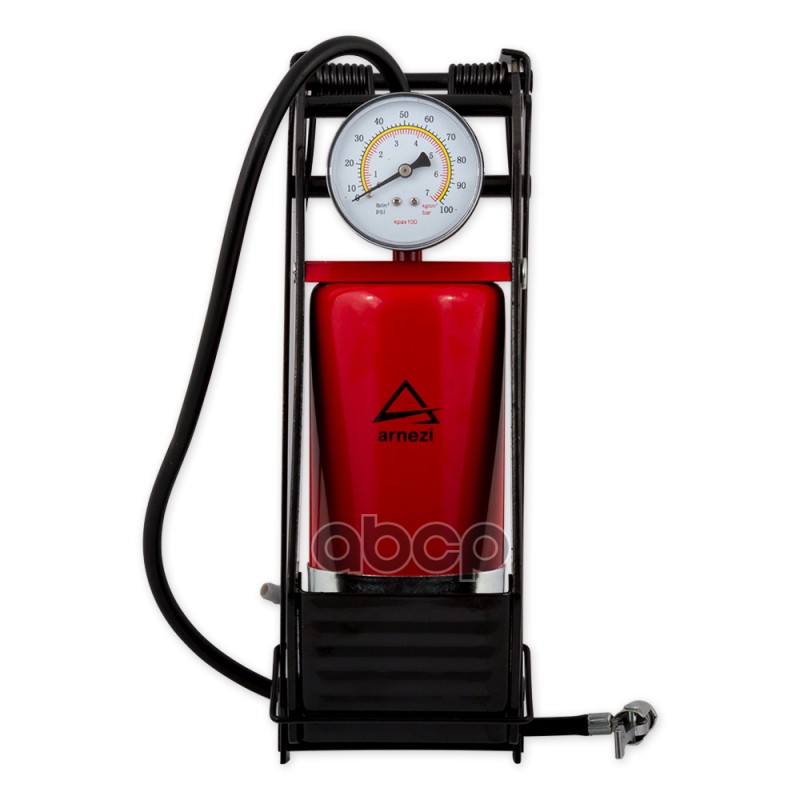 Насос ножной воздушный одноцилиндровый 650см3 с манометром 0-10Атм и шлангом L=55см