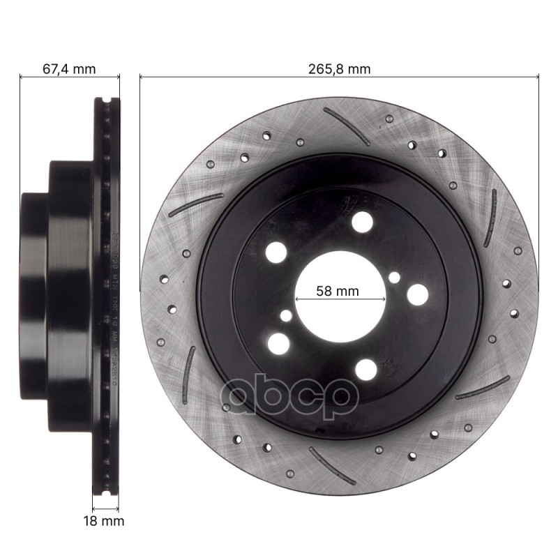 Диск тормозной AVANTECH задний правый (перфорированный) 26310AA111/26310AA112/26310AA150/26310AA151