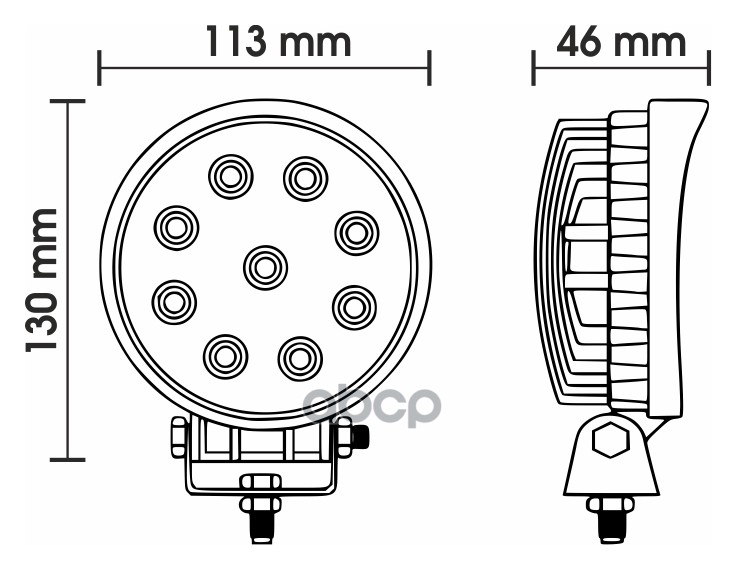 Светодиодная фара WL-827S (дальний свет, мет. корп.9 диодов)