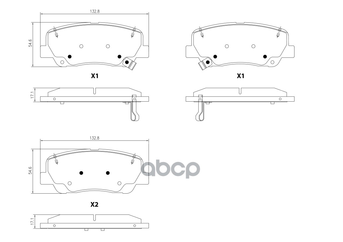 Комплект передних тормозных колодок, дисковый тормоз