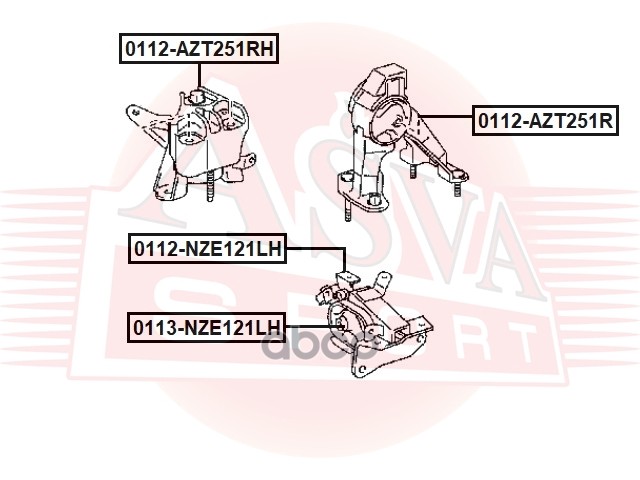Подушка ДВС ASVA 0112-AZT251R (12371-0H070)