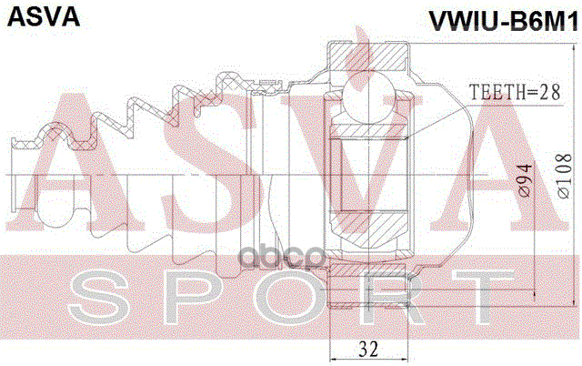 ШРУС ВНУТРЕННИЙ 28x108