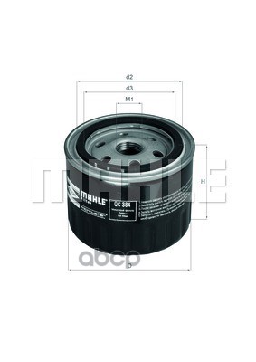 Фильтр масл.ВАЗ 2108,09 (маленький) Mahle/Knecht арт. OC384A