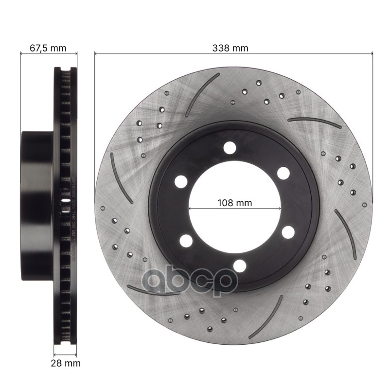 Диск тормозной передний левый AVANTECH (перфорированный) 4351260150/4351260151/4351260160