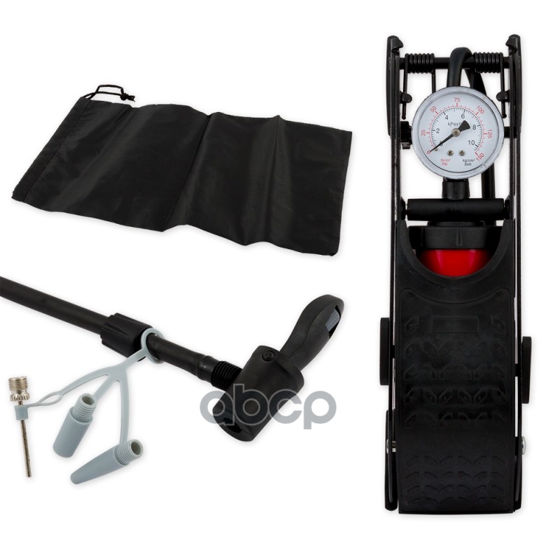 Насос ножной воздушный одноцилиндровый 270см3 с манометром 0-7Атм и шлангом L=60см