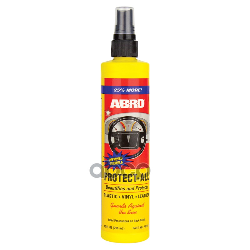 Полироль панели глянец ABRO Protect-All 296мл СПРЕЙ в т.ч. для винила/резины ABRO