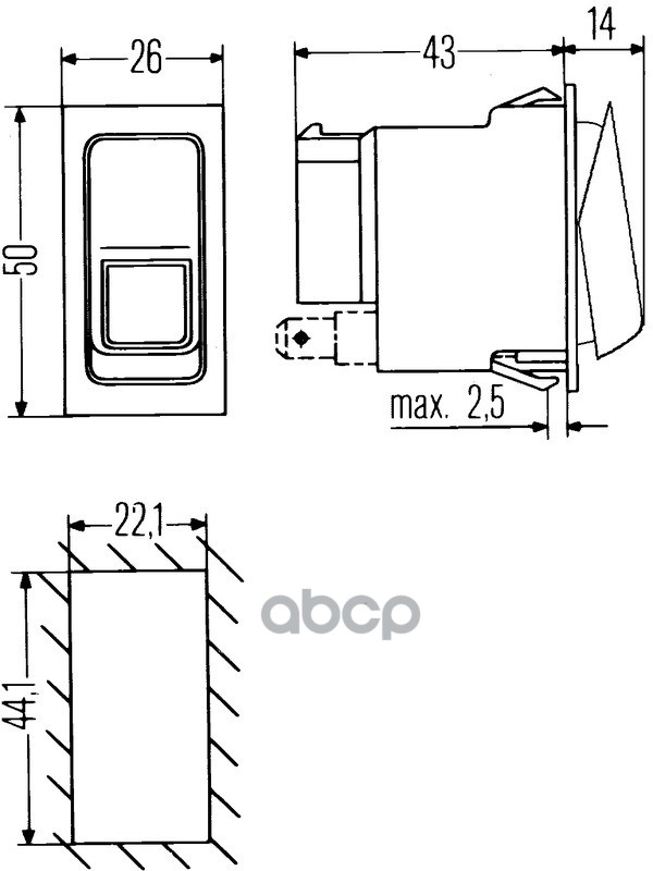 Указатель аварийной сигнализации, I-0 HELLA арт. 6HH 007 832-297