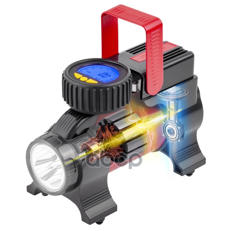 Компрессор  Smart, с LED фонарем 35 л/мин 12В с  большим цифр. маном, сумкой