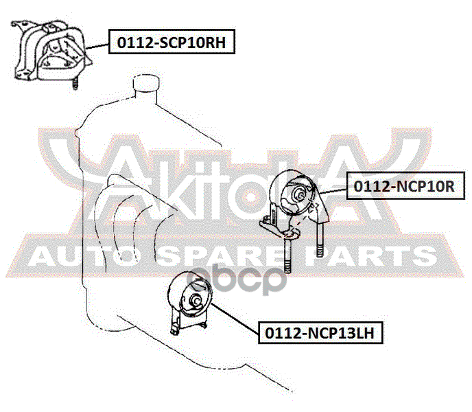 Подушка двигателя правая TOYOTA YARIS NCP1#/NLP10/SCP10 1999-2005